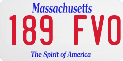MA license plate 189FV0