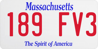 MA license plate 189FV3