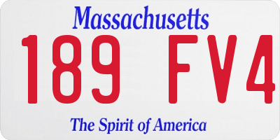 MA license plate 189FV4