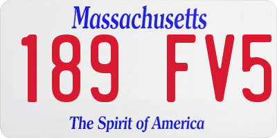 MA license plate 189FV5