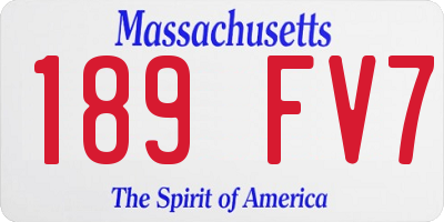 MA license plate 189FV7