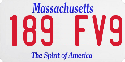 MA license plate 189FV9