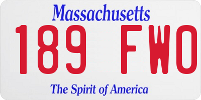 MA license plate 189FW0