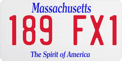 MA license plate 189FX1