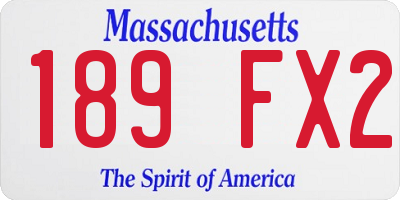MA license plate 189FX2