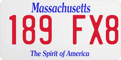 MA license plate 189FX8