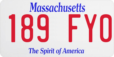 MA license plate 189FY0