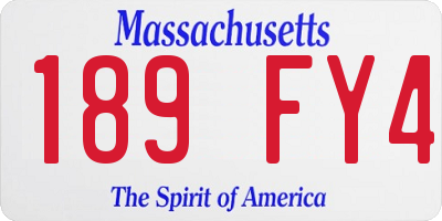 MA license plate 189FY4