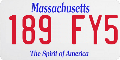 MA license plate 189FY5