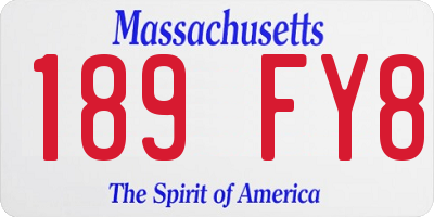 MA license plate 189FY8