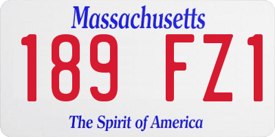 MA license plate 189FZ1