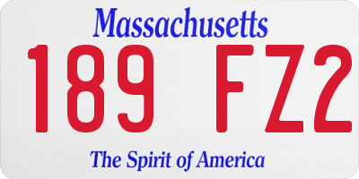 MA license plate 189FZ2