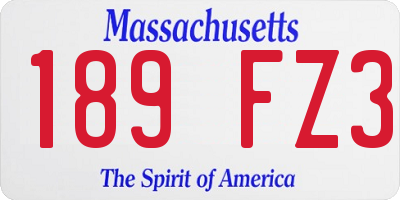 MA license plate 189FZ3