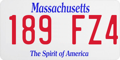 MA license plate 189FZ4