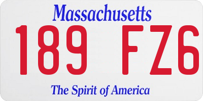 MA license plate 189FZ6