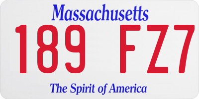 MA license plate 189FZ7