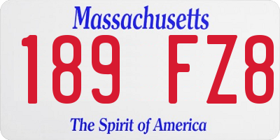 MA license plate 189FZ8