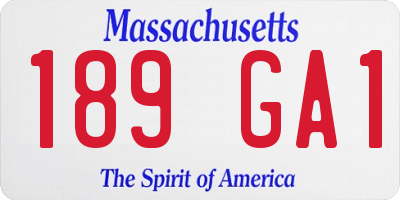 MA license plate 189GA1