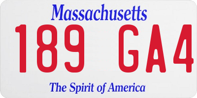MA license plate 189GA4