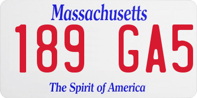 MA license plate 189GA5