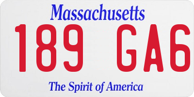 MA license plate 189GA6
