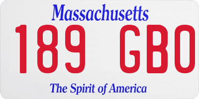 MA license plate 189GB0
