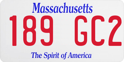 MA license plate 189GC2
