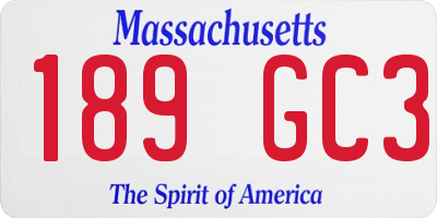 MA license plate 189GC3