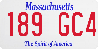 MA license plate 189GC4