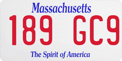 MA license plate 189GC9