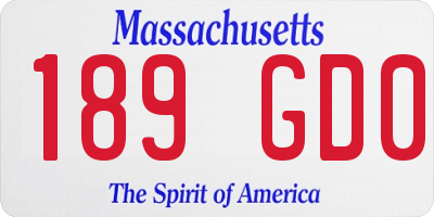 MA license plate 189GD0