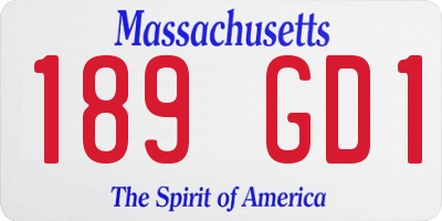 MA license plate 189GD1