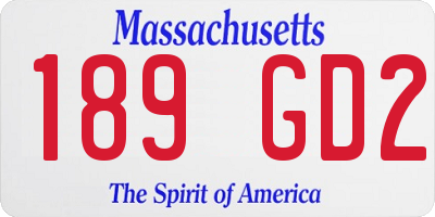 MA license plate 189GD2