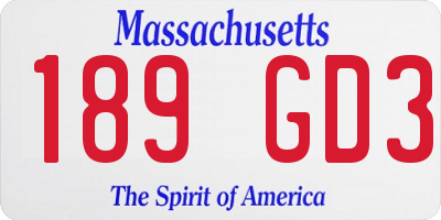 MA license plate 189GD3