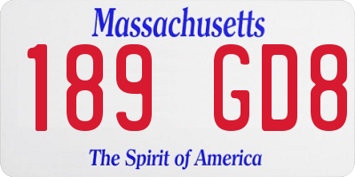 MA license plate 189GD8