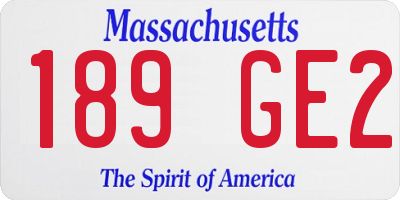 MA license plate 189GE2