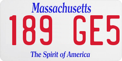 MA license plate 189GE5