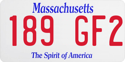 MA license plate 189GF2