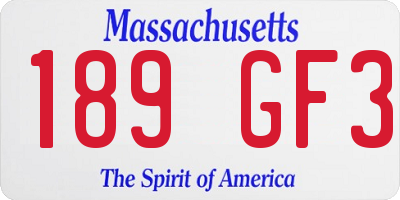 MA license plate 189GF3