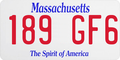 MA license plate 189GF6