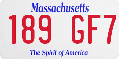 MA license plate 189GF7