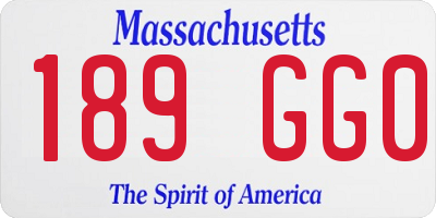 MA license plate 189GG0