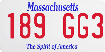 MA license plate 189GG3