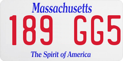 MA license plate 189GG5