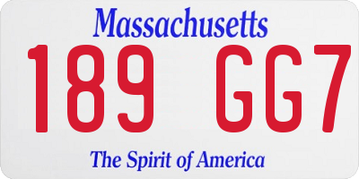 MA license plate 189GG7