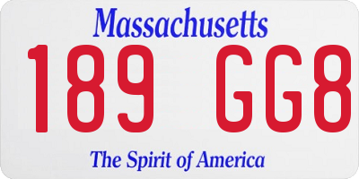 MA license plate 189GG8