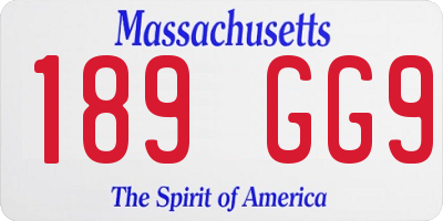 MA license plate 189GG9