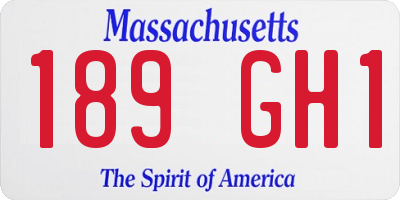MA license plate 189GH1