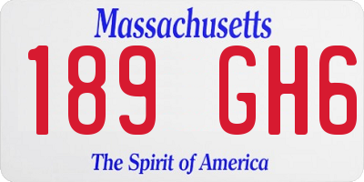 MA license plate 189GH6