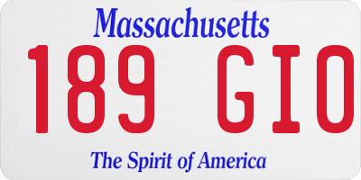 MA license plate 189GI0